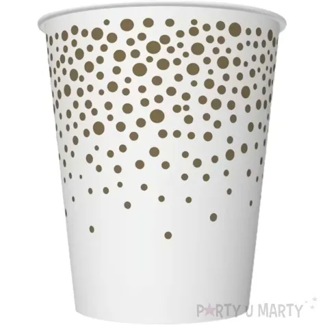 kubeczki papierowe konfetti bialo zlote maki 250 ml 8 szt