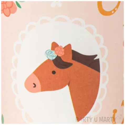 kubeczki papierowe konie rozowy jasny partydeco 220 ml 6 szt