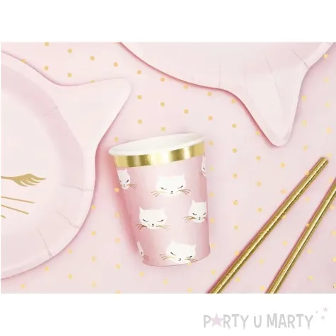 kubeczki papierowe kotek partydeco 200 ml 6 szt