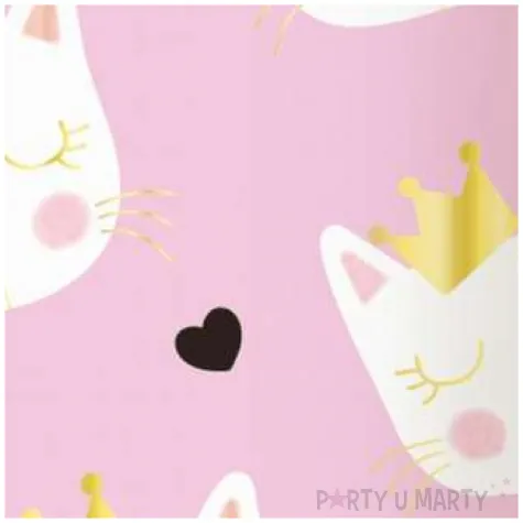 kubeczki papierowe kotek z korona rozowe godan 270 ml 6 szt