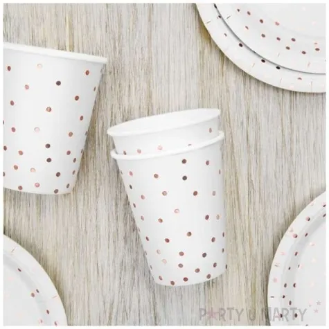 kubeczki papierowe kropki partydeco 260 ml 6 szt