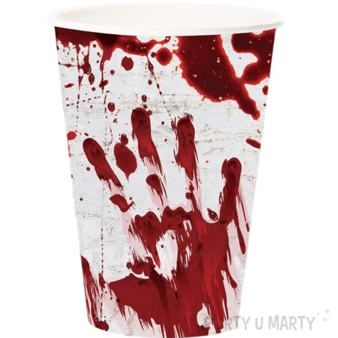 kubeczki papierowe krwawe slady halloween guirca 355 ml 6 szt