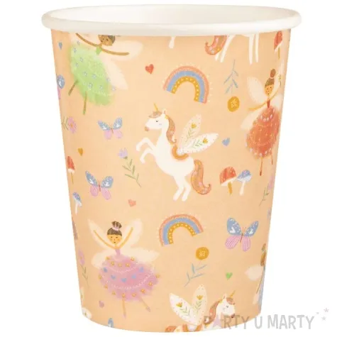 kubeczki papierowe ksiezniczki i jednorozce wiosenna aura partypal 220 ml 6 szt