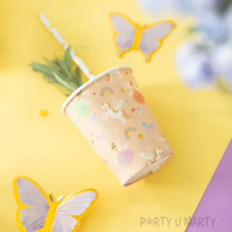 kubeczki papierowe ksiezniczki i jednorozce wiosenna aura partypal 220 ml 6 szt
