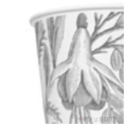 kubeczki papierowe kwiatowe wzory srebne maki 250 ml 8 szt