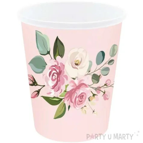kubeczki papierowe kwiaty rozowe partypal 6 szt