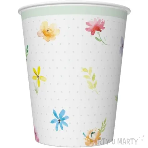 kubeczki papierowe kwiaty wiosna maki 250 ml 8 szt