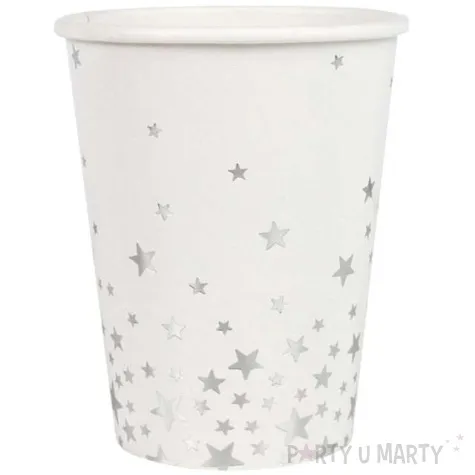 kubeczki papierowe metalic star biale ginger ray 266 ml 8 szt