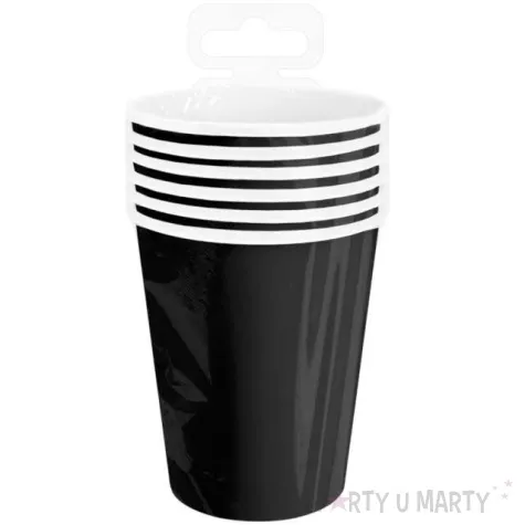 kubeczki papierowe monocolor czarne partypal 220 ml 6 szt