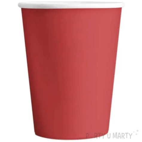 kubeczki papierowe monocolor czerwone partypal 220 ml 6 szt