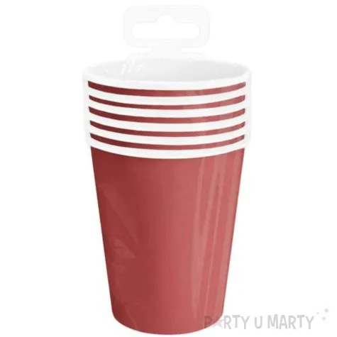 kubeczki papierowe monocolor czerwone partypal 220 ml 6 szt