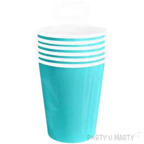kubeczki papierowe monocolor turkusowe partypal 220 ml 6 szt