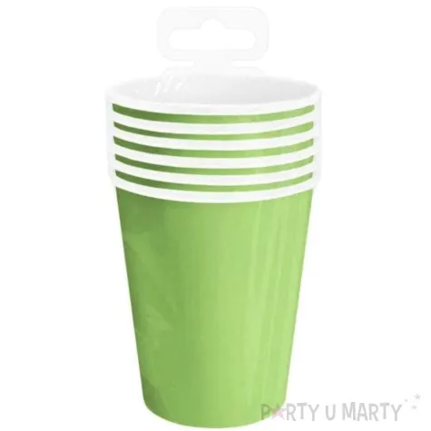 kubeczki papierowe monocolor zielony partypal 220 ml 6 szt