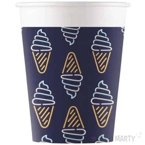 kubeczki papierowe neon lody procos 200 ml 8 szt