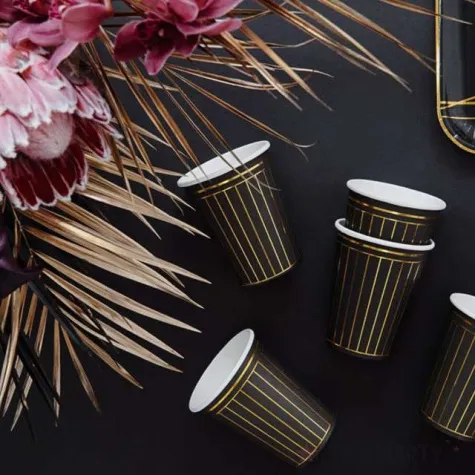 kubeczki papierowe paski partydeco 260 ml 6 szt
