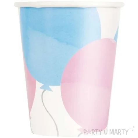 kubeczki papierowe pastelowe baloniki unique 266 ml 8 szt