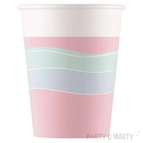 kubeczki papierowe pastelowe fale elegant party procos 200 ml 8 szt