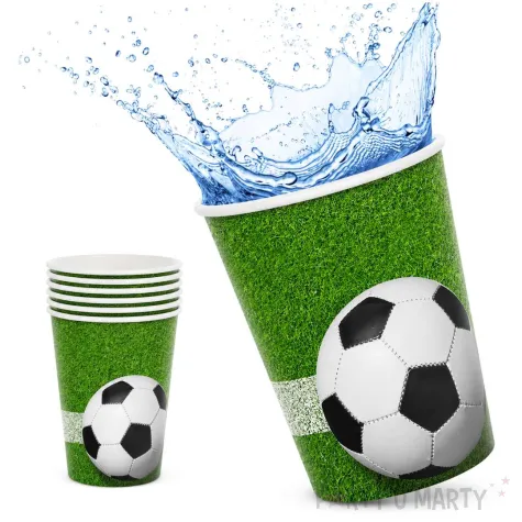 kubeczki papierowe pilka nozna football party godan 200 ml 6 szt