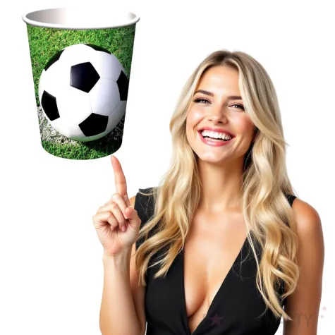 kubeczki papierowe pilka nozna jix 9 cm 6 szt