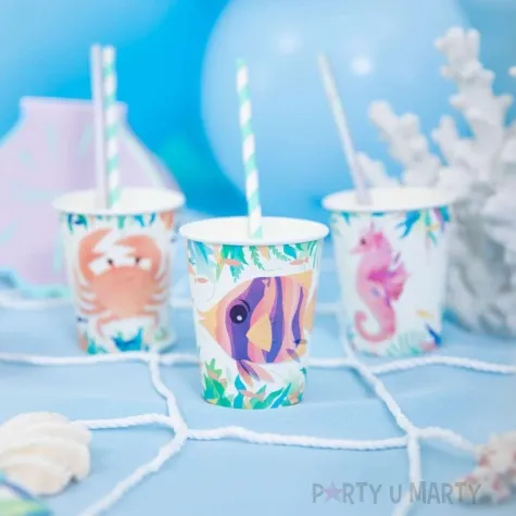 kubeczki papierowe podwodne zwierzeta ocean partypal 220 ml 6 szt