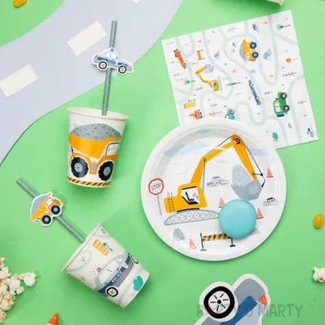 kubeczki papierowe pojazdy miejskie budowa mix partypal 220 ml 6 szt