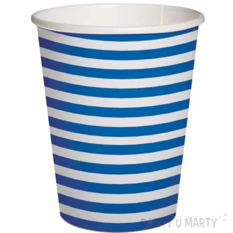 kubeczki papierowe poziome paski bialo niebieskie paw 250 ml 10 szt