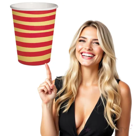 kubeczki papierowe poziome paski czerwono zolte paw 250 ml 10 szt