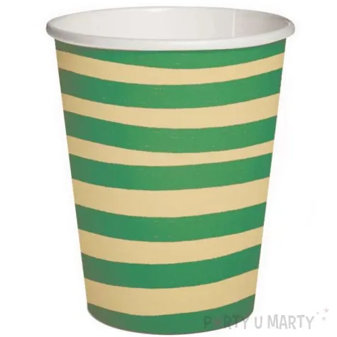 kubeczki papierowe poziome paski zielono zolte paw 250 ml 10 szt