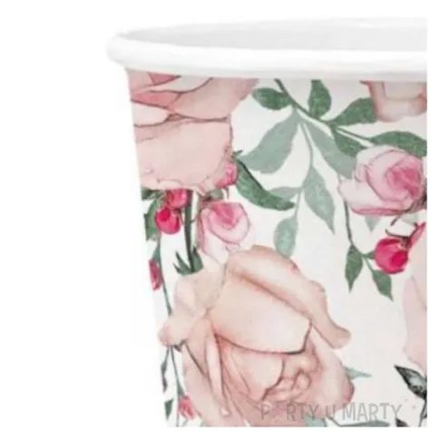 kubeczki papierowe roze paw 250 ml 8 szt