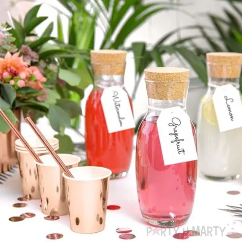 kubeczki papierowe shiny premium rozowe zloto partydeco 220 ml 6 szt