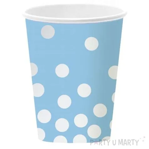 kubeczki papierowe srebrne groszki blekitne 270 ml 6 szt