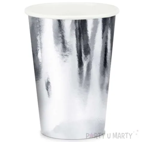 kubeczki papierowe srebrne partydeco 220ml 6 sztuk