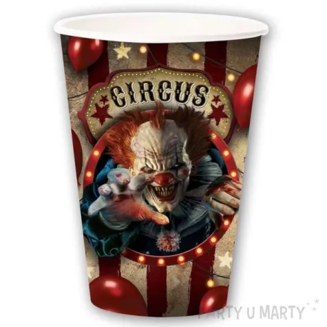 kubeczki papierowe straszny klaun halloween guirca 355ml 6 szt