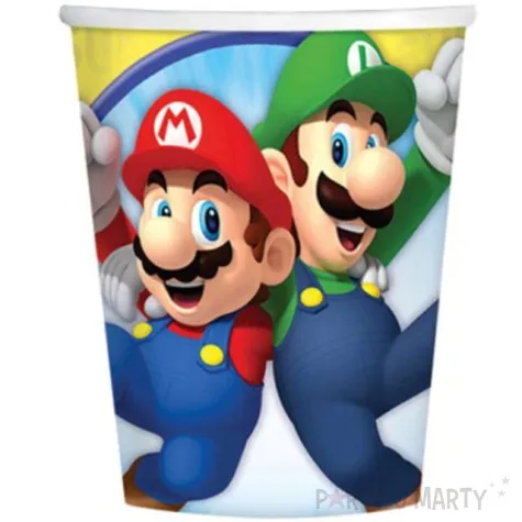 kubeczki papierowe super mario amscan 250 ml 8 szt