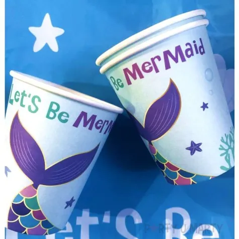 kubeczki papierowe syrenka lets be mermaid jix 9 cm 6 szt