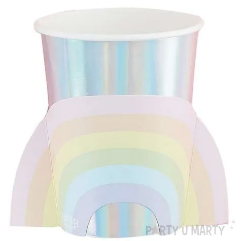 kubeczki papierowe teczowe skrzydelka opalizujace ginger ray 270 ml 8 szt