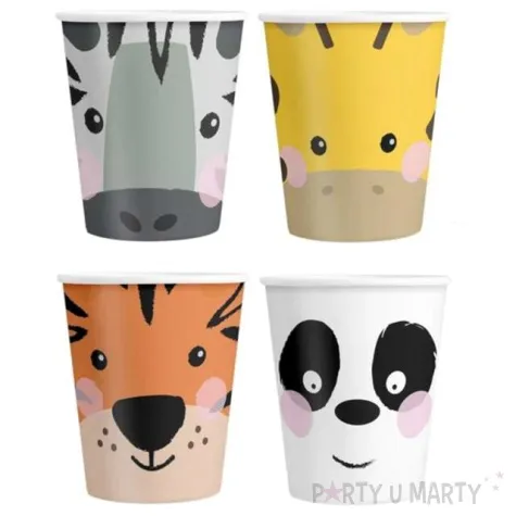 kubeczki papierowe urodzinowe safari mix partypal 220 ml 4 szt