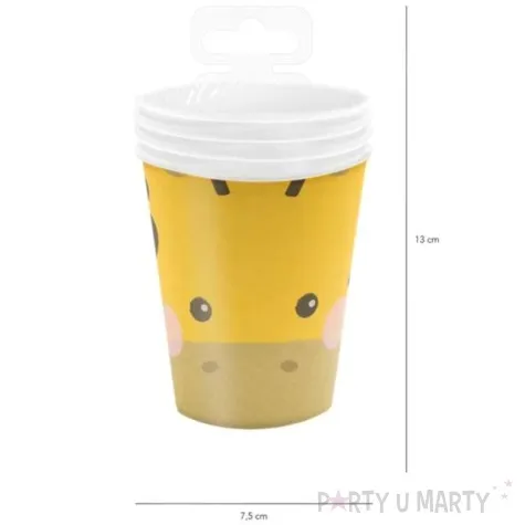 kubeczki papierowe urodzinowe safari mix partypal 220 ml 4 szt