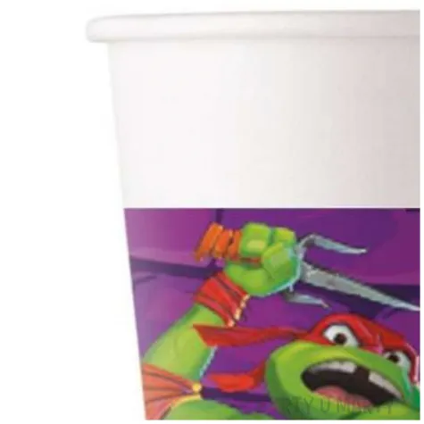 kubeczki papierowe zolwie ninja tmnt procos 200 ml 8 szt