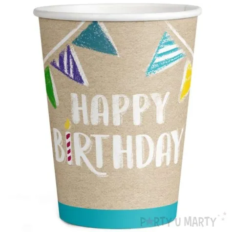 kubeczki papierowehappy birthday amscan 250 ml 8szt