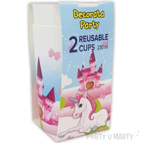 kubeczki plastikowe jednorozec unicorn procos 230 ml 2 szt