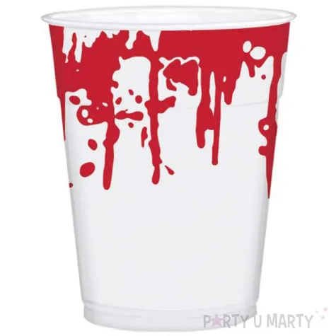 kubeczki plastikowe krwawe zacieki 470 ml 25 szt