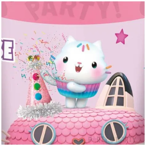 kubeczki plastikowe wielorazowe gabbys dollhouse rozowy jasny procos 250 ml 4 szt