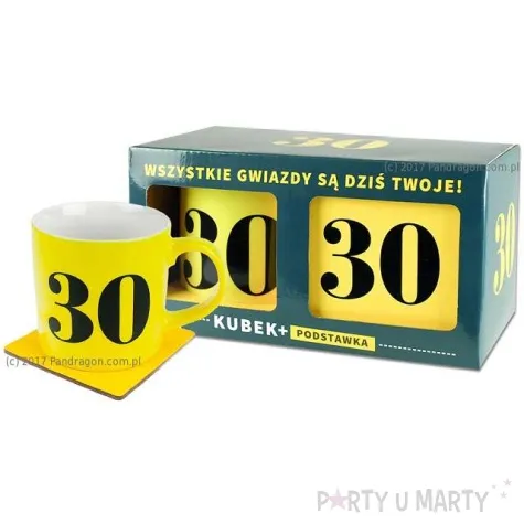 kubek 30 urodziny neon zolty pan dragon