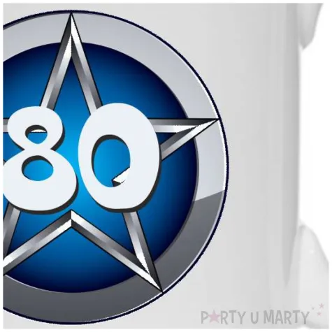 kubek blue star 80 urodziny 330 ml