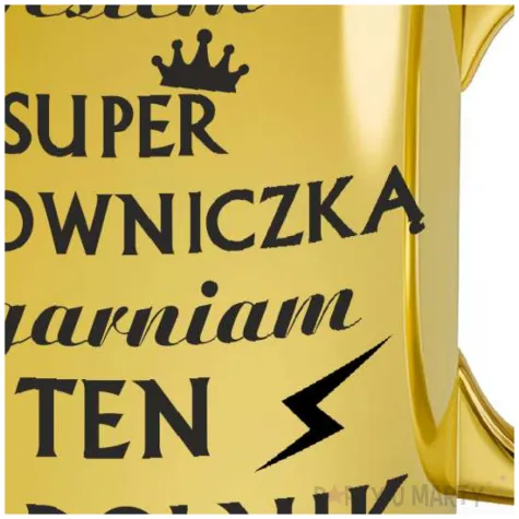 kubek ceramik zloty jestem super kierowniczka ogarniam pierdolnik prezent