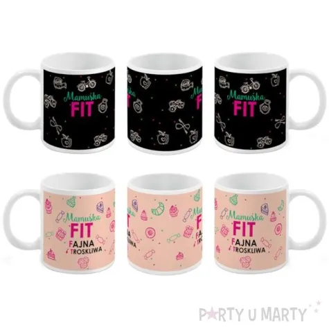 kubek magiczny mamuska fit fajna i troskliwa bialy bgtech 300 ml