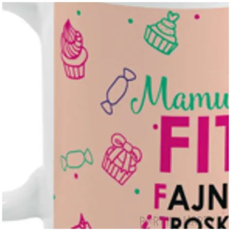 kubek magiczny mamuska fit fajna i troskliwa bialy bgtech 300 ml