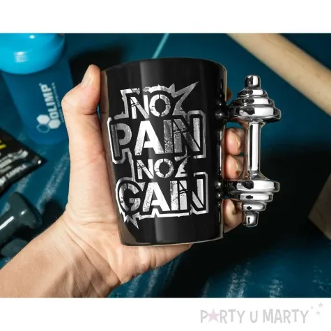 kubek no pain no gain silownia czarny gadgetmaster 350 ml