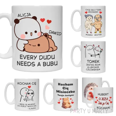 kubek personalizowany walentynki prezent dla niej i dla niego twoje imie wybierz wzor